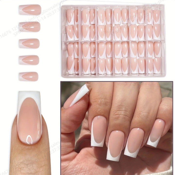 Stylisches French Tip Drucknagelset Karnz