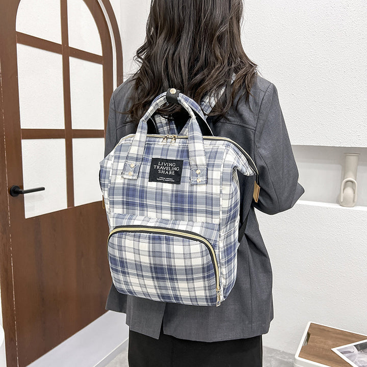 Karierter Muster Reisek backpack Karnz