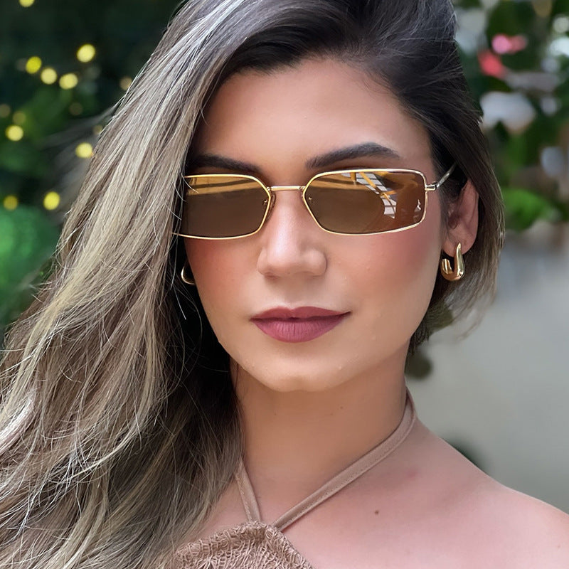 Damen modische quadratische Sonnenbrille mit polarisierten Gläsern Karnz