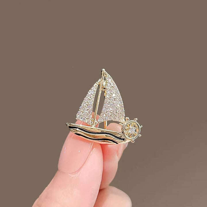 Elegante Segelboot Brosche Karnz