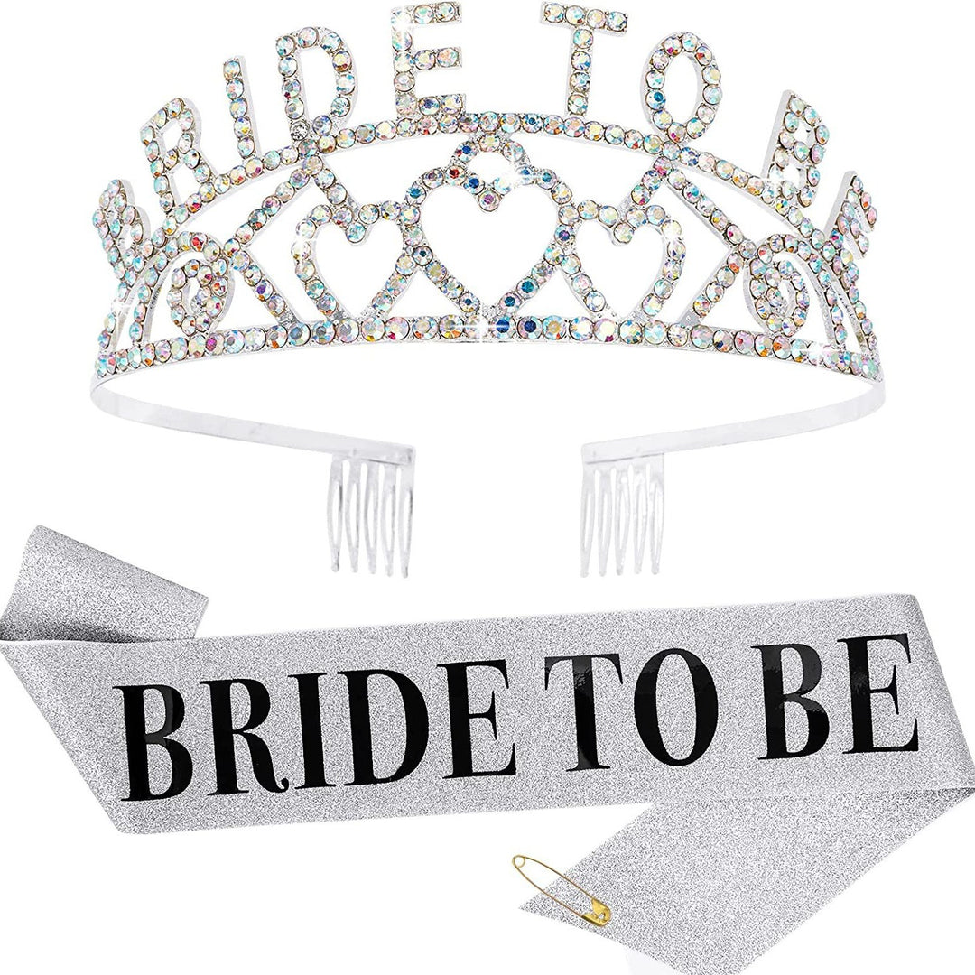 Damen Glitzernde Tiara mit Herzmotiven Karnz