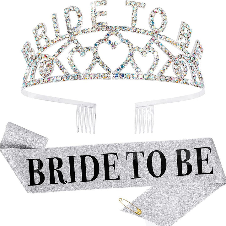 Damen Glitzernde Tiara mit Herzmotiven Karnz
