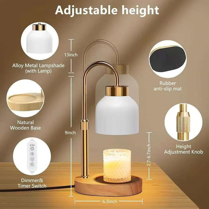 Moderne minimalistische Tischlampe mit integriertem Kerzenhalter