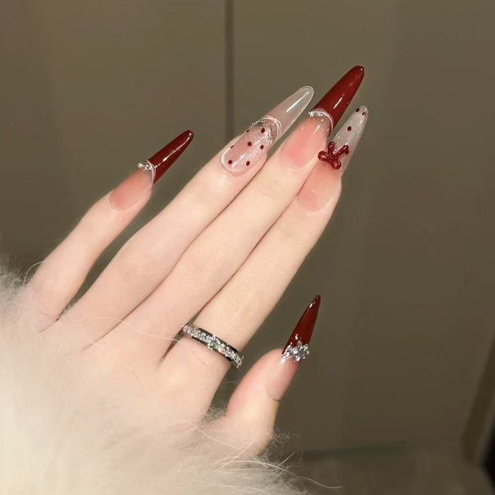 Festliche thematische Stiletto Druck-Nägel