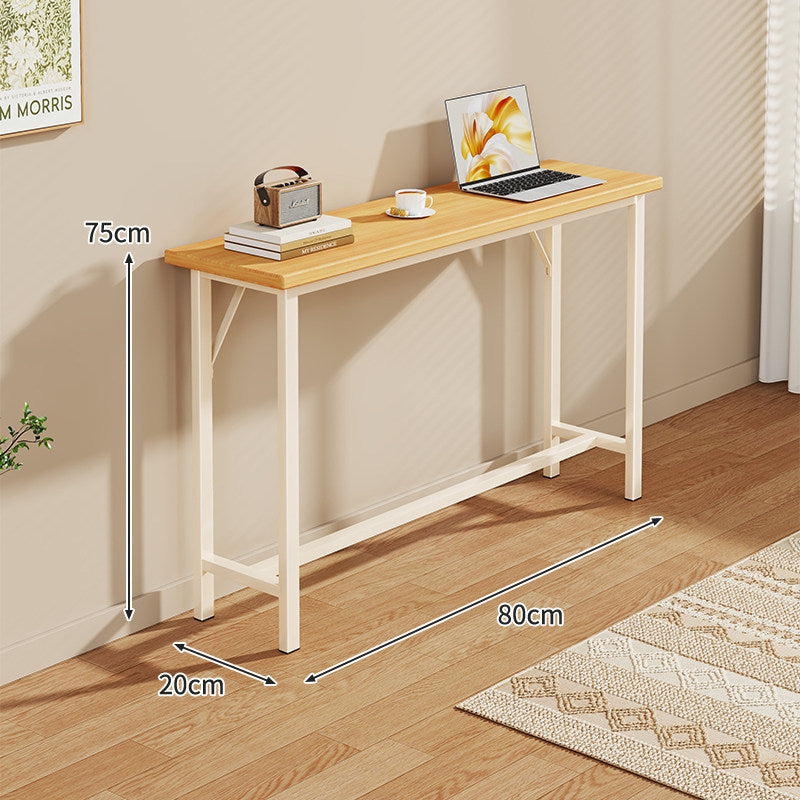 Slim Industrial Konsolentisch mit Holzplatte und Stahlrahmen
