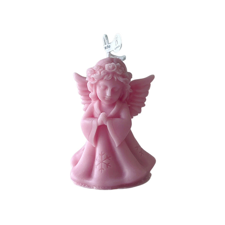 Skulptierte Engel Figur Kerze