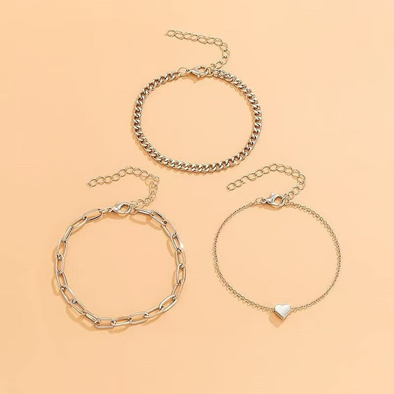 Elegantes Silberkettchen-Armband-Set Karnz