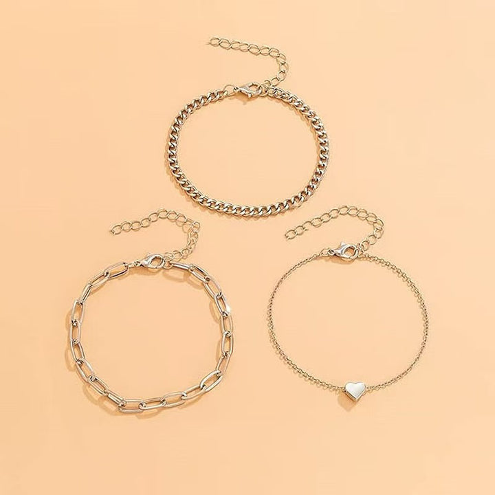 Elegantes Silberkettchen-Armband-Set Karnz