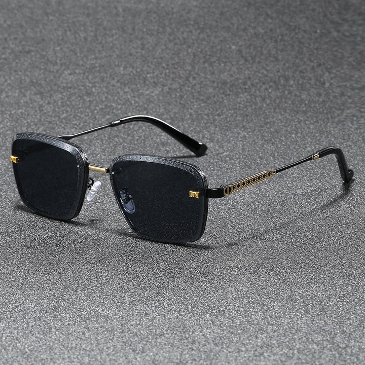 Damen Modische quadratische Sonnenbrille mit luxuriösen Details Karnz