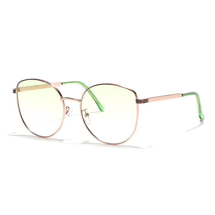Damen geometrische Sonnenbrille mit schmalem Metallrahmen Karnz