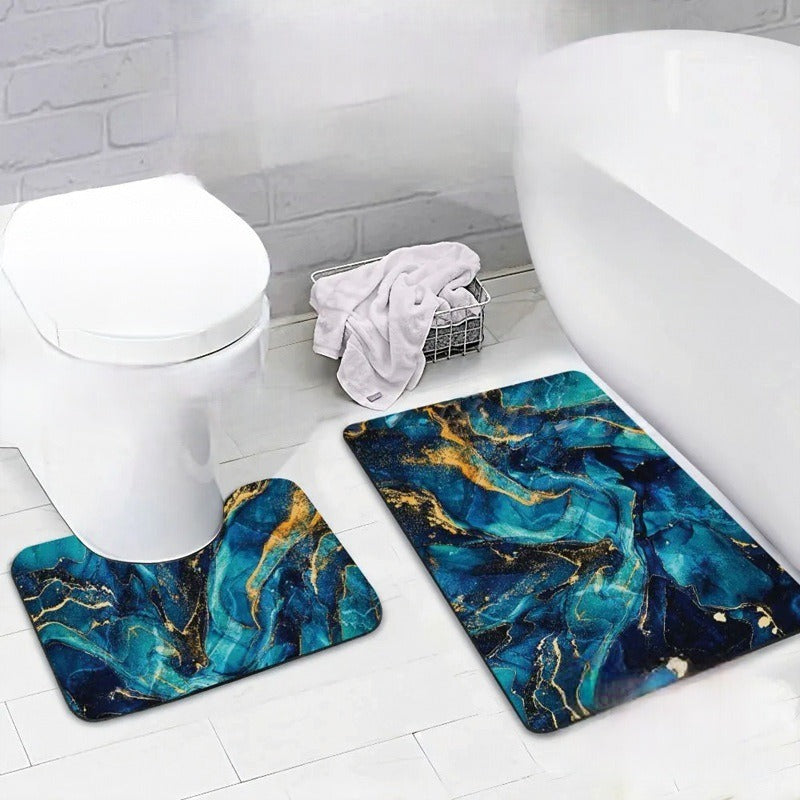 Luxuriöser Marmor Design Badezimmermatte Set