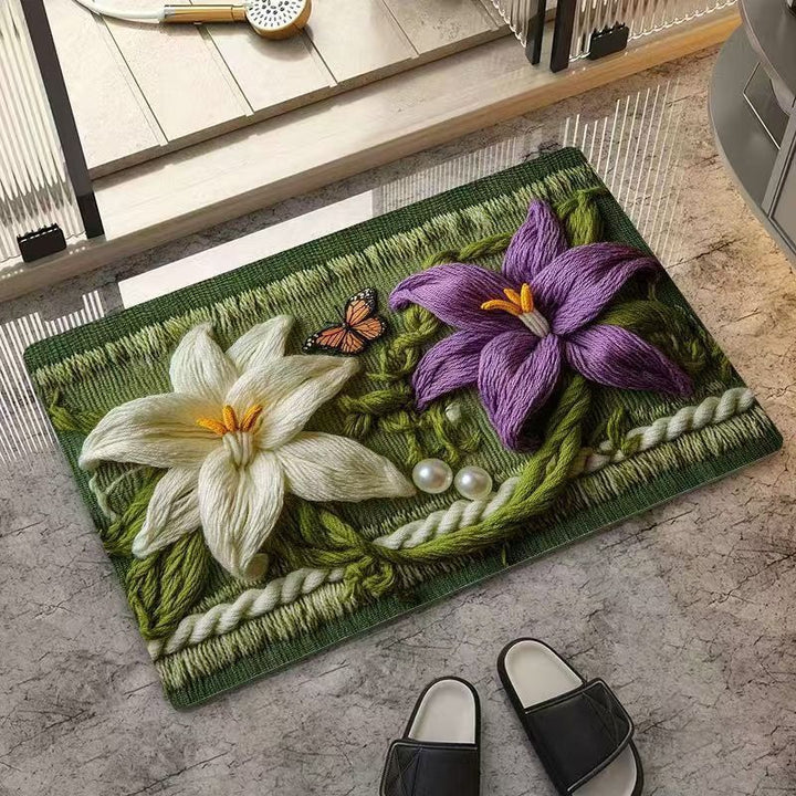 Strukturierte florale Designbereichsmatte