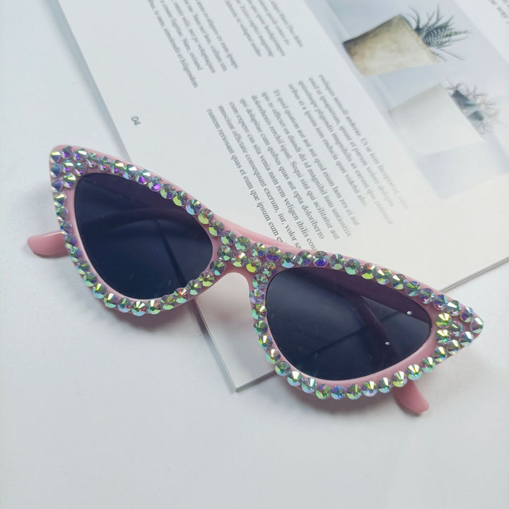 Damen Cat-Eye Sonnenbrille mit funkelndem Kristallbesatz Karnz