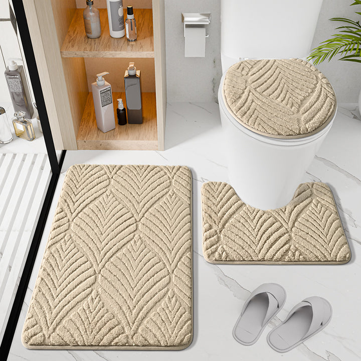 Blattmuster Luxus Badematten-Set