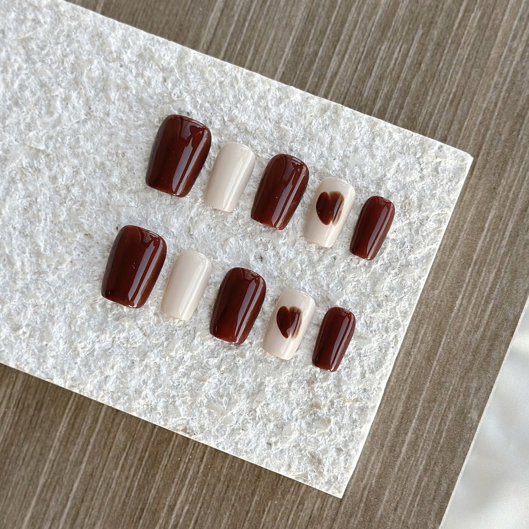 Herz Akzent Press-On Nagelkunst Set