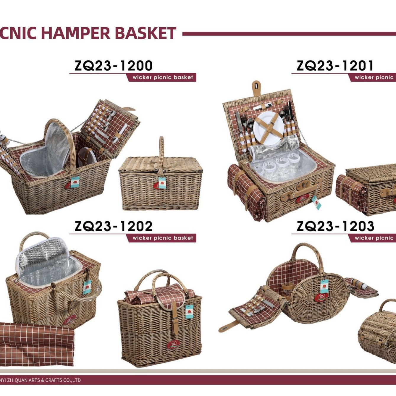Damen Korb für Picknick mit Zubehör Karnz