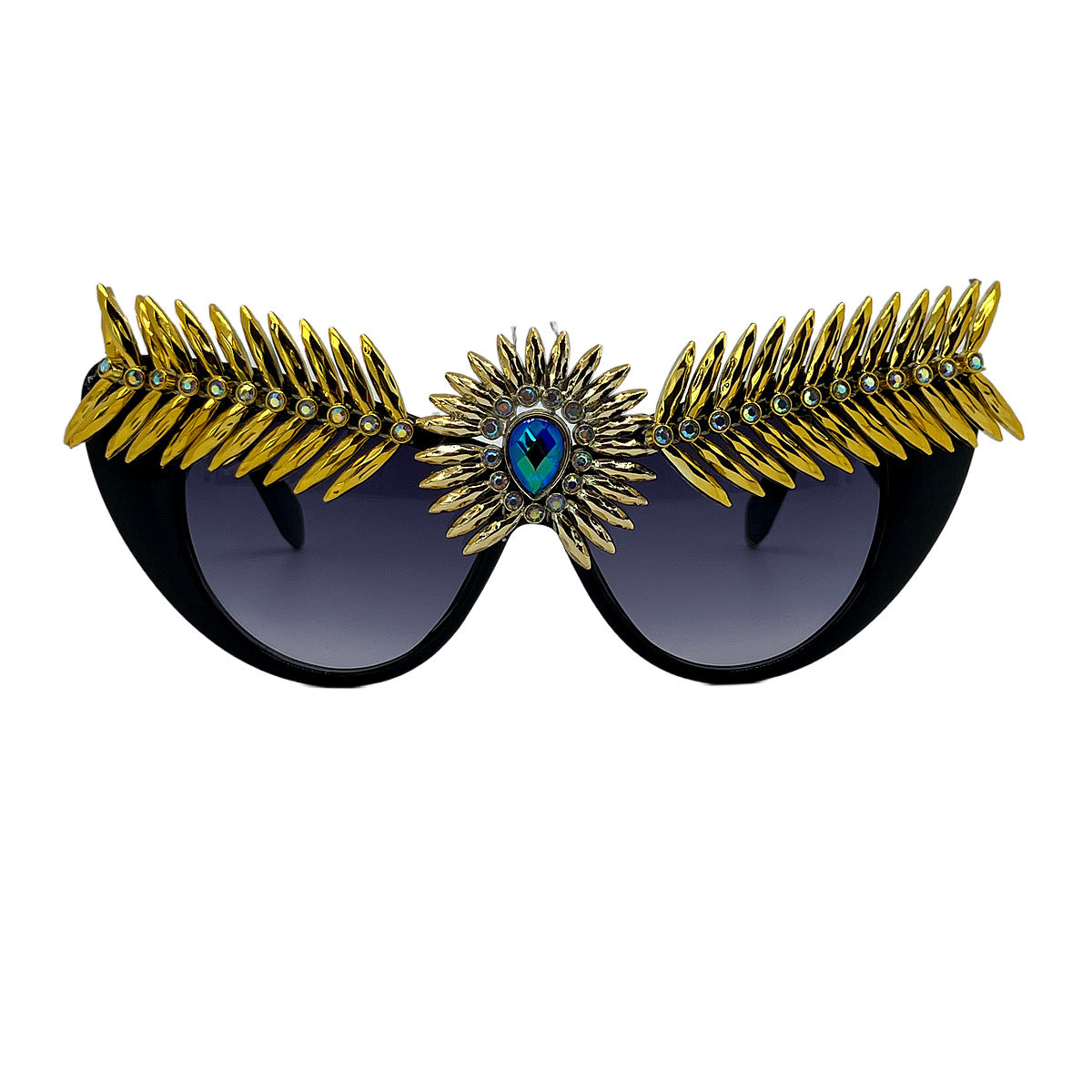 Damen extravagante statement Sonnenbrille mit einzigartigem Schmuckrahmen Karnz