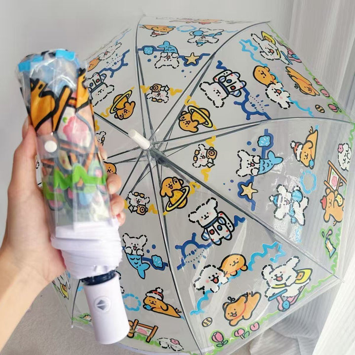 Damen Regenschirm mit buntem Tierdesign Karnz