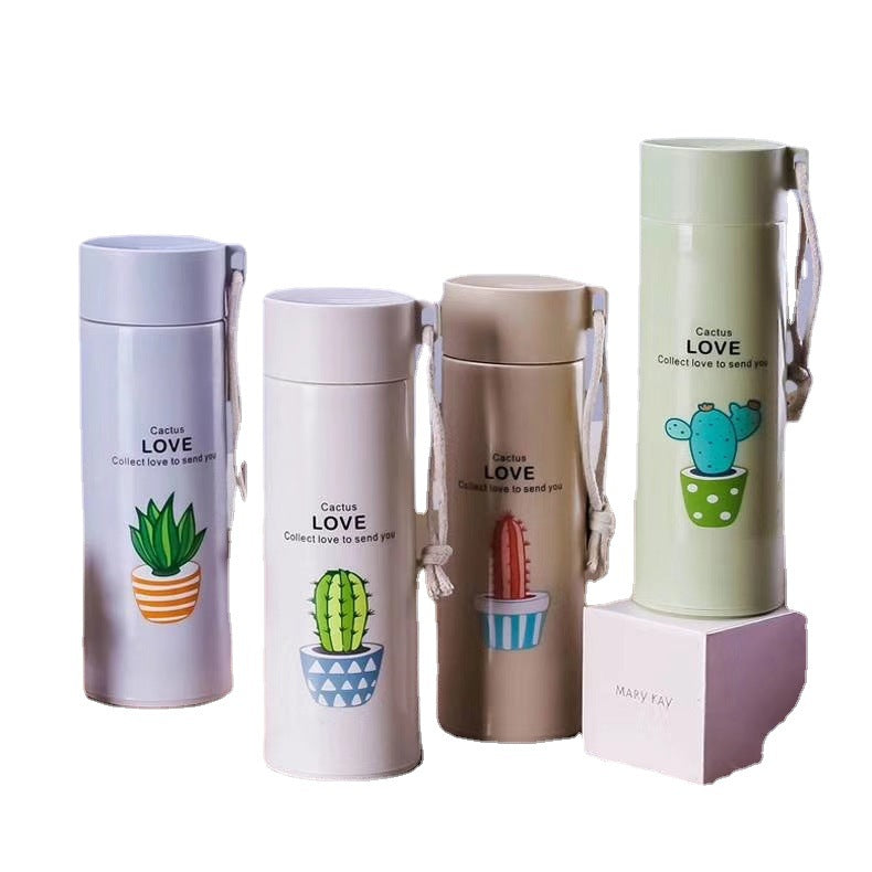 Damen Thermoisolierte Getränkeflasche mit kreativen Kakteen-Motiven Karnz