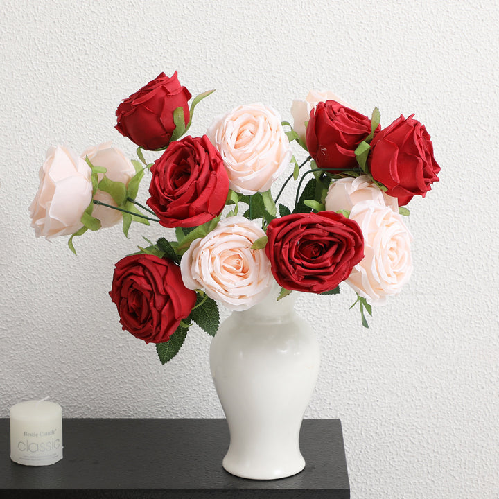 Realistische Künstliche Rosenblüten mit Blättern Karnz