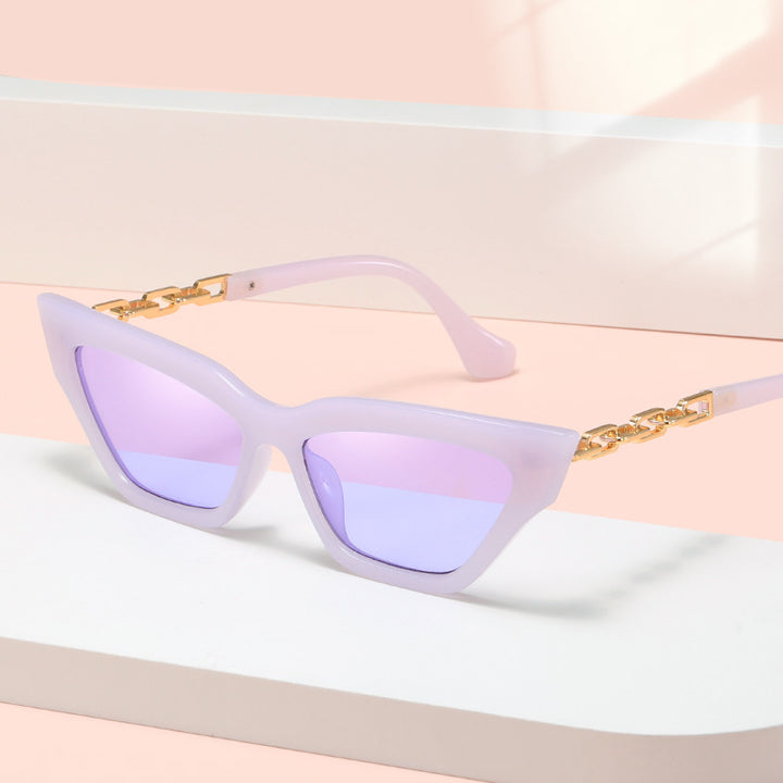 Damen edgy Katzenaugen-Sonnenbrille mit goldenen Details Karnz