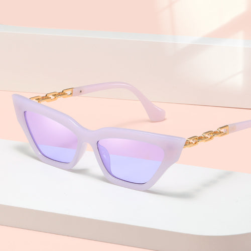 Damen edgy Katzenaugen-Sonnenbrille mit goldenen Details Karnz