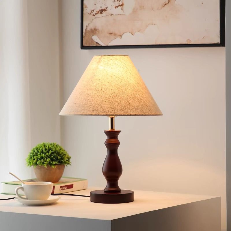 Vintage Holz Tischlampe