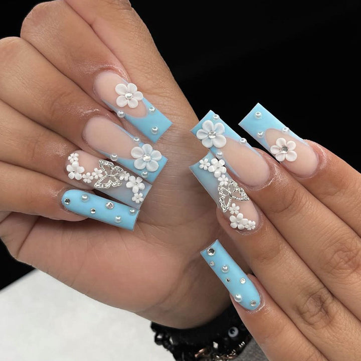 Dekorative Blumen Acryl Nagelverlängerungen Karnz