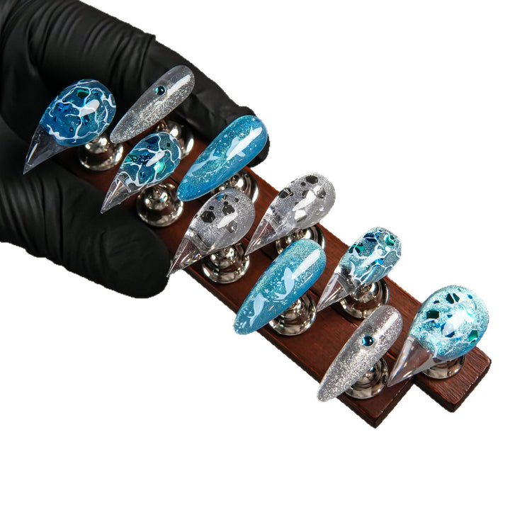 Luxuriöses künstlerisches Stiletto Press-On-Nagelset