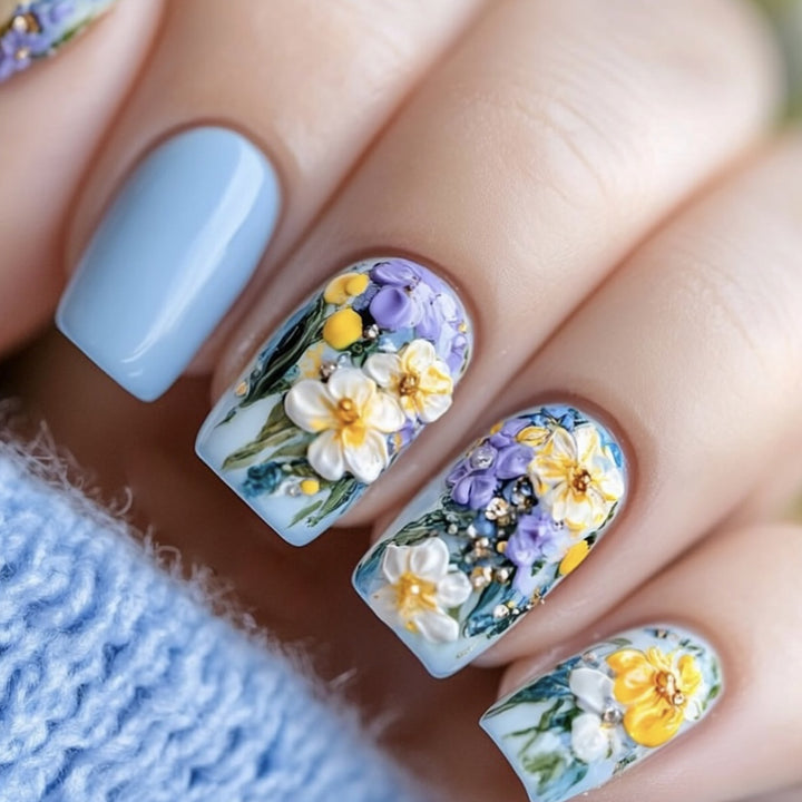 Floral 3D Acryl Nagelkunst Karnz