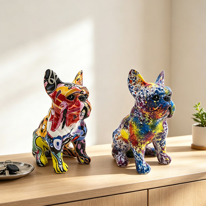 Deko Figur eines Französischen Bulldogen Karnz