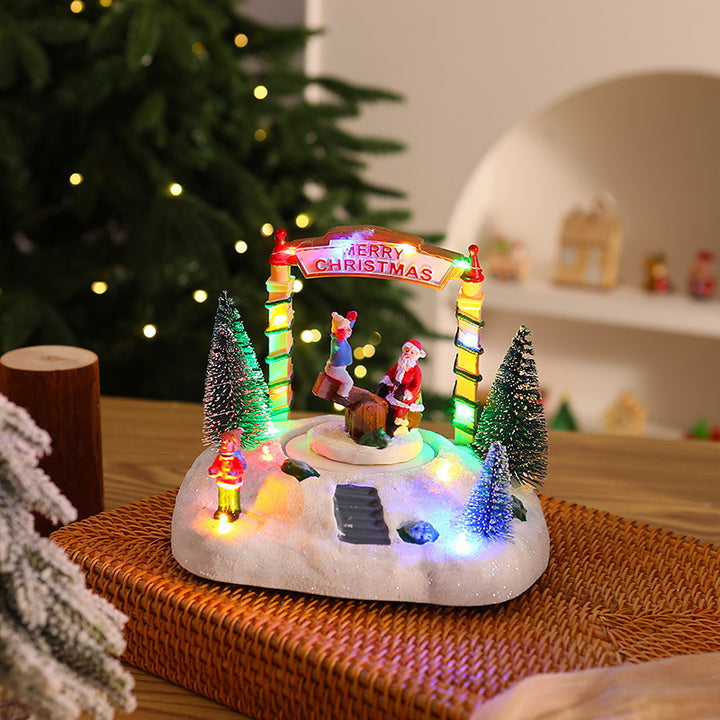 Festliche Weihnachtsdekoration mit Lichtern Karnz