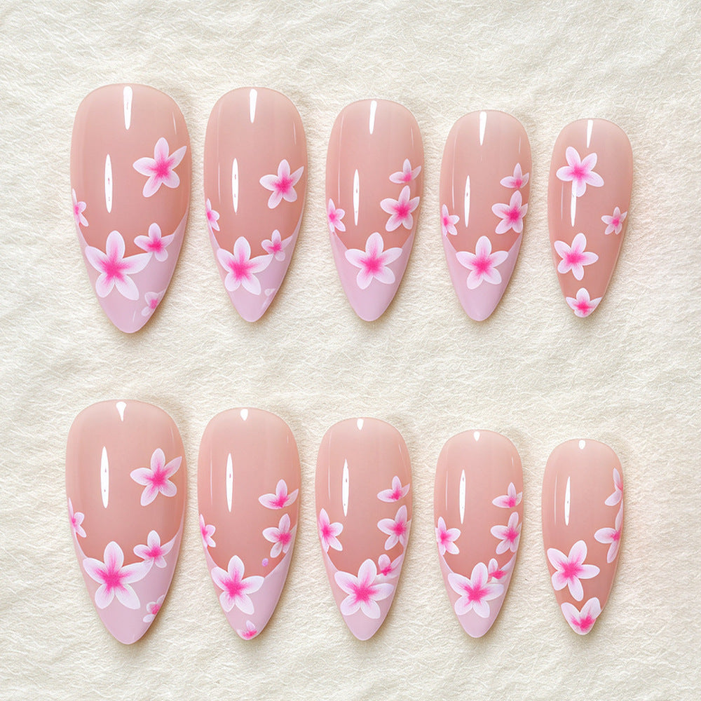 Floral Accent Stiletto Nagelkunst Set Karnz