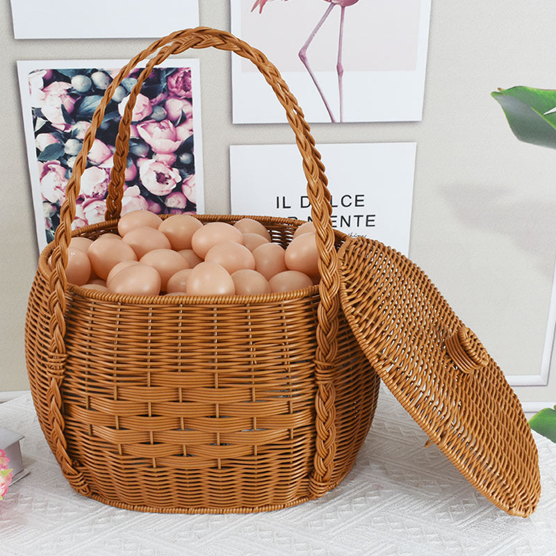 Handgefertigter Rattan Aufbewahrungskorb Karnz