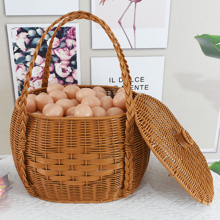 Handgefertigter Rattan Aufbewahrungskorb Karnz