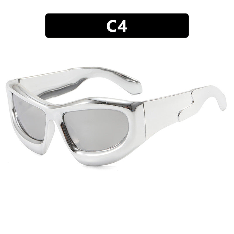 Damen sportliche Sonnenbrille mit schützendem UV-Filter und dickem Rahmen Karnz
