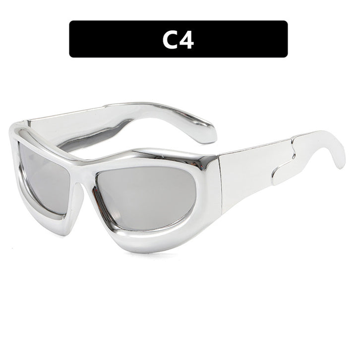 Damen sportliche Sonnenbrille mit schützendem UV-Filter und dickem Rahmen Karnz