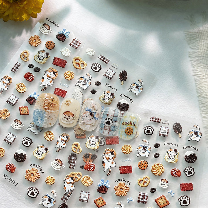Kreative dessertthemen Nagelkunst Aufkleber