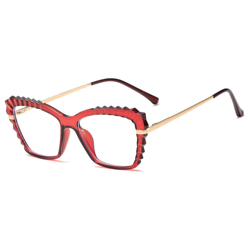 Damen oversized Brille mit einzigartigem Wellenranddesign Karnz
