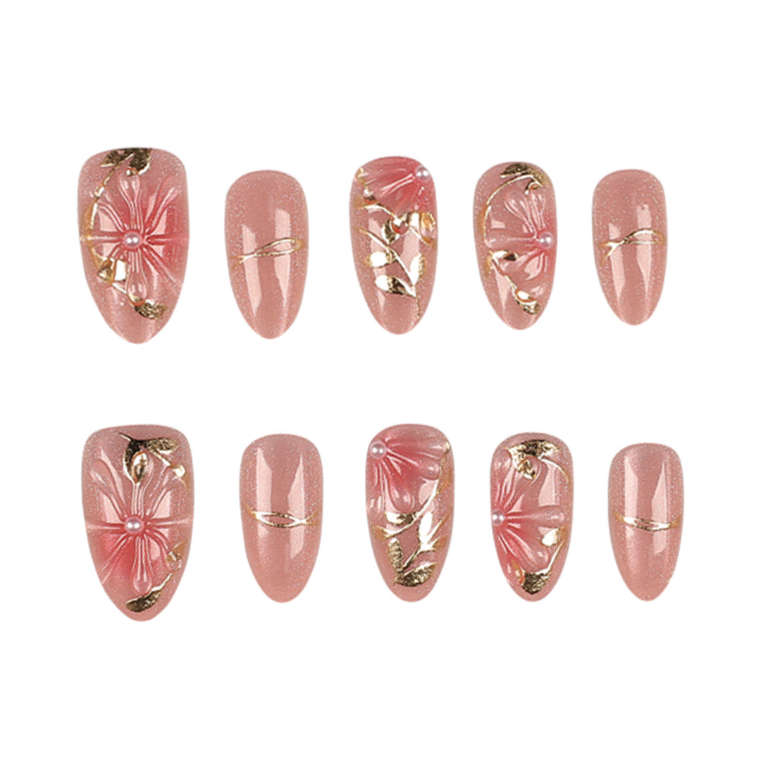 Künstlerisches Floral Press-On Nagelset