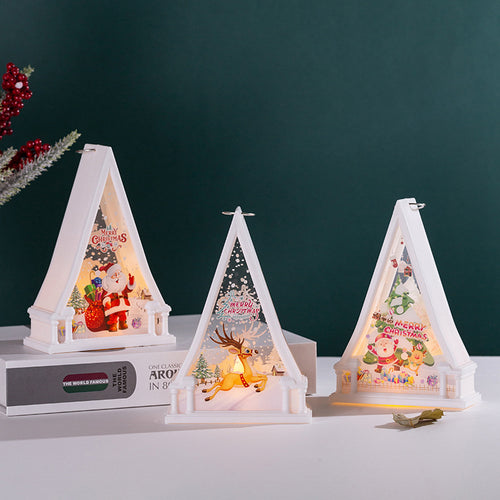 Weihnachtslaterne mit LED Beleuchtung und festlichem Schneemann