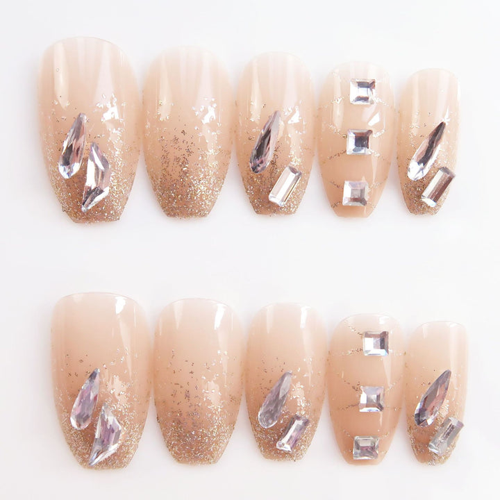 Künstlerisches Glitzer Press-On Nagelset