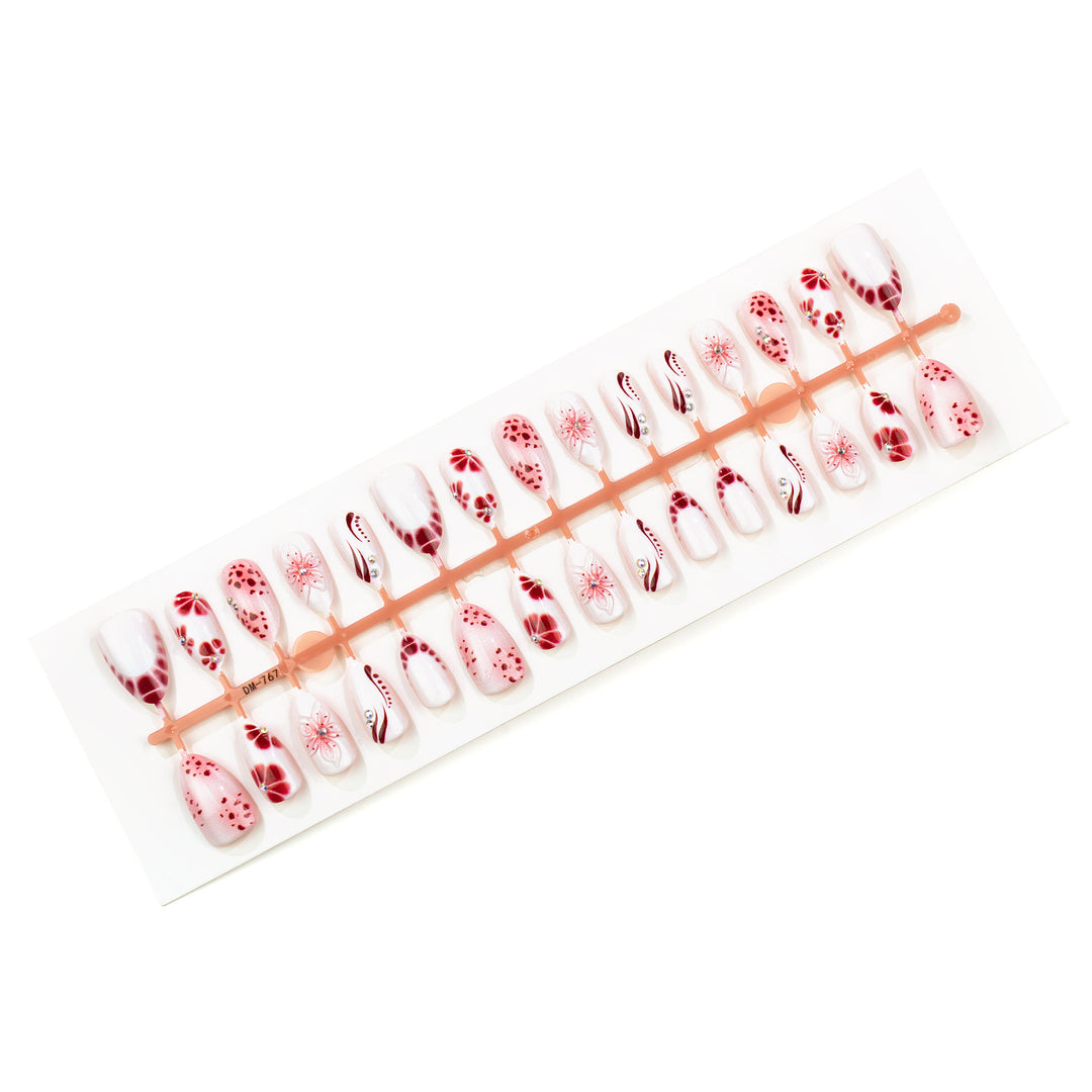 Künstlerisches floral verziertes Press-On Nagelset Karnz 1790636347