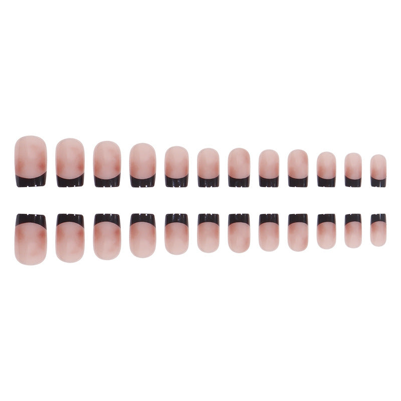 Elegante Ombre Französische Tipp Press-On Nägel Karnz