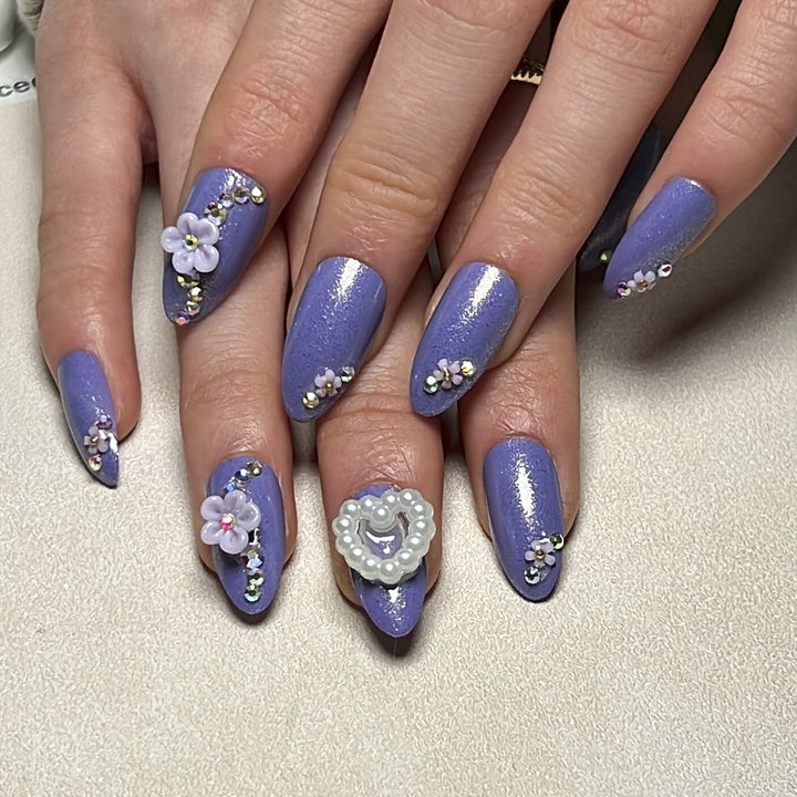 Kunstvolle Nagelkunst mit Blumen-Verzierungen Karnz