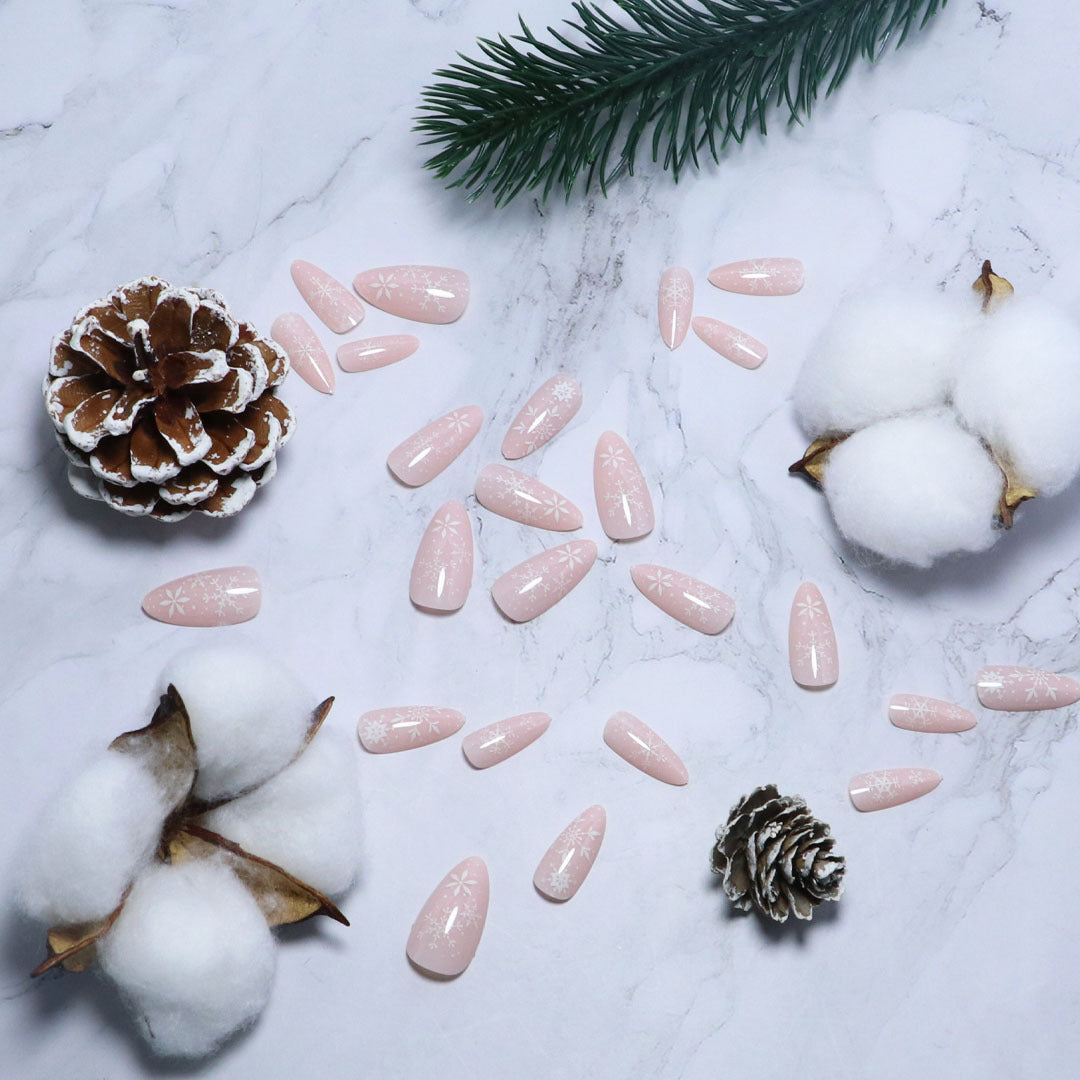 Frosted Snowflake Press-On Nagel Set Karnz