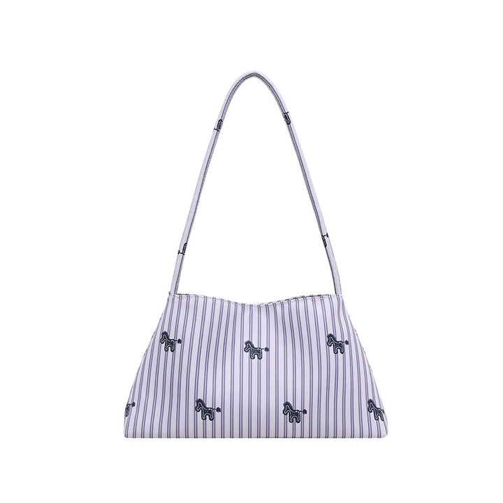WoChic Bestickte Gestreifte Schultertasche Karnz