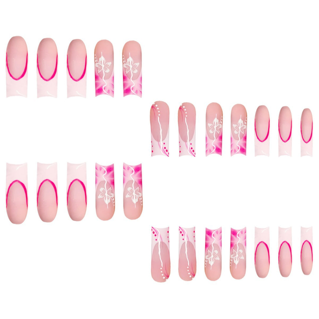 Künstlerische Floral Stiletto Press-On Nägel Karnz