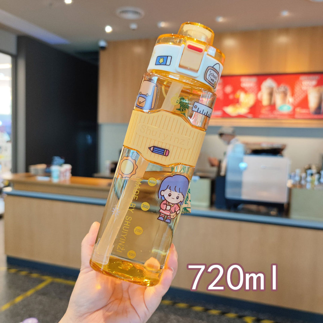 Damen kreative Trinkflasche mit innovativem Sichtfenster und Motivationsmarkierungen Karnz