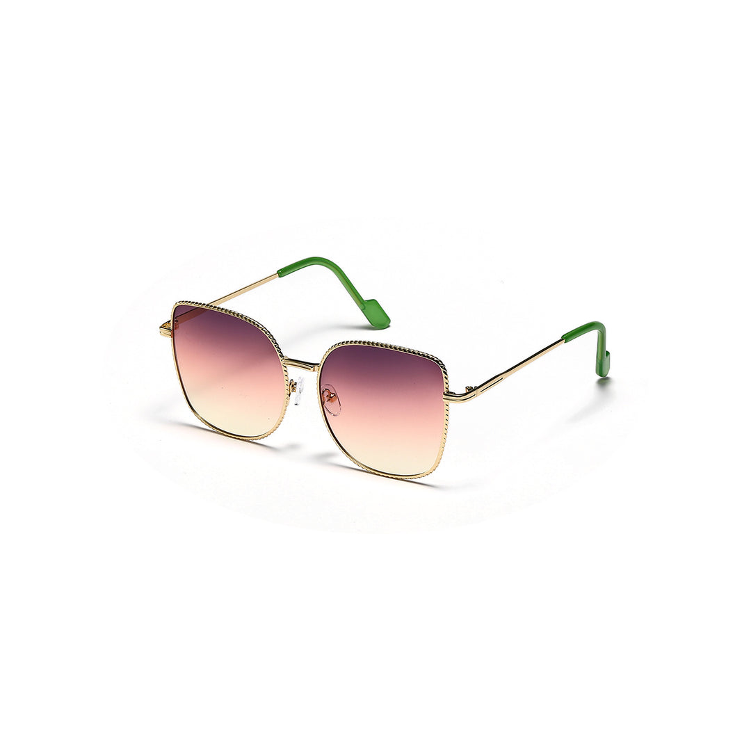 Damen modische oversized Designer-Sonnenbrille mit facettenreichem Rahmen Karnz